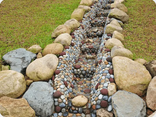 Stone River Drainage Installation by Moreno Landscaping